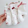 Calcetines para Niñas de Otoño e Invierno Calcetines Versátiles de Media Pantorrilla Calcetines de Media Pantorrilla con Dibujos Animados de Gato Hello Kitty Calcetines Dulces para Estudiantes