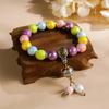Pulsera de Cuentas de Buda de Porcelana Cerámica de Templo para Mujer, Cuentas de Barril de Mantra de Seis Caracteres de Cerámica Esmaltada, Pulsera de Lugar Escénico de Douyin