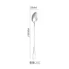 Cuchara Larga para Mezclar de Acero Inoxidable, Cucharita para Sopa Pequeña, Cucharita para Condimentos, Cucharita para Café, Cucharita para Hielo, Cucharita para Postres de Tienda de Té con Leche, Vajilla