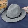 Sombrero Otoño e Invierno Sombrero de Lana Pura Sombrero de Jazz Británico Moda Transfronteriza Europea y Americana Unisex Sombrero de Fieltro de Ala Plana
