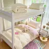 Juego de Tres Piezas de Cama para Dormitorio Estudiantil de Algodón Puro, Funda de Edredón de Algodón para Estudiante Universitario, Juego Completo de Colchón, Sábana Plana y Sábana Ajustable Seis Piezas