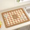 Alfombrilla Drenante Floral Fresca y Sencilla, Alfombrilla Absorbente de Cocina de Tierra de Diatomeas para Agua y Aceite, Alfombrilla Anti-Manchas, Alfombrilla Protectora Resistente al Calor para Encimera