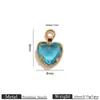 Colgante de Acero Inoxidable en Forma de Corazón con Diamantes, Borde Chapado en Oro de 18K, Piedra de Vidrio de Color en Forma de Corazón, Colgante para Accesorio de Joyería DIY
