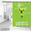 Bestseller transfronterizo de Amazon: Cortina de ducha verde del Grinch, cortina de ducha impermeable de pongee con estampado digital de dibujos animados