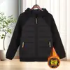 Jaqueta de Algodão Masculina para Outono e Inverno com Capuz, Aconchegante e Quente, Estilo Curto, Caimento Solto Versátil, Casaco de Algodão à Prova de Frio para Jovens