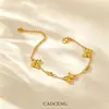 Pulseira nova de titânio com borboleta de contas, simples e elegante, para mulheres, design de nicho de luxo leve, sensação de alta qualidade, acessório requintado de verão