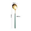 Cuchara de acero inoxidable 304, cuchara de mango largo para uso doméstico, cuchara redonda coreana, cuchara de postre, cuchara para mezclar café y miel.