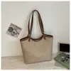 Bolsa de mão casual de grande capacidade para mulheres, nova bolsa de ombro vintage 2026, bolsa tote simples e fashion, moderna