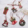 Nuevos colgantes decorativos vintage de resina tridimensional transfronterizos, paquete de regalo de guirnalda, adornos de campana para árbol de Navidad, decoraciones navideñas