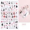 Pegatinas de manicura calientes transfronterizas ins Día de San Valentín amor letras en inglés flecha de cupido rosa pegatinas adhesivas