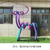 Escultura Geométrica de Acero Inoxidable con Espejo para Ciervo Personalizada Adorno Abstracto para Jardín Exterior Escultura de Paisaje de Ciervo Pequeño con Cintas de Colores