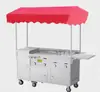 Carro de Comida para Bocadillos Multifuncional Comercial Soporte para Jianbing Guozi Olla para Freír Malatang Kanto-ni con Estufa de Gas