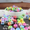 Venta Directa de Fábrica Serie de Colores Dopamina Cuentas Redondas Rayadas Empalmadas Cuentas Sueltas Florales de Colores Accesorios para Joyería DIY