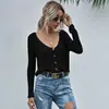 Comércio Exterior Europeu e Americano Amazon AliExpress eBay Suéter Cardigan Simples de Comprimento Médio Feminino Malha Jaqueta Gola V