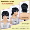 Xinhua WigsNuevo modelo transfronterizo unisex pelo corto cola de lobo hacia arriba peluca de fibra sintética completa