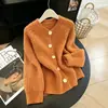 Ropa de Mujer de Gama Alta y Lujo Ligero de Shenzhen Estilo Suave Cárdigan de Punto con Cuello Redondo 2026 Otoño/Invierno Suéter Abrigo Estilo Perezoso