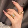 Entrada Francesa Lujo Vintage Mariposa Dorada Alambre Estéreo Dibujo de Hilo Anillo Versátil Chapado en Oro Ins Anillo de Taladro de Gama Alta