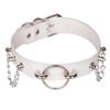 Collar de cadena con anilla en O estilo punk Harajuku europeo y americano para amantes, joyería de cuero sintético, cadena para el cuello, cadena para la clavícula, cadena para el cuello