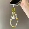 Colgante de pato de moda con lazo, cuentas de queso, llavero, correa para teléfono, accesorio para bolso, accesorio de bricolaje, regalo