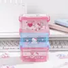 Yuemu Stationery Auténtico Sanrio Hello Kitty Serie de Caramelos de Leche Caja de Almacenamiento Apilable de Tres Capas Caja Multifuncional para Papelería