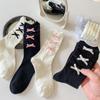 Lolita calcetines lolita mujer lindos japoneses chica suave princesa encaje lazo calcetines de tubo moda primavera y otoño