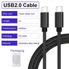 Cable de Carga Rápida USB 2.0 Tipo C a C PD 60W 480Mbps 6A
