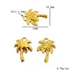 Acero Inoxidable Chapado al Vacío Oro 18K Colgante de Cruz Colgante Árbol de la Vida Pendientes DIY Collar Accesorios de Joyería