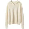 Nuevo Suéter con Capucha de Cachemira Pura para Mujer Otoño/Invierno 2026 Color Sólido Tejido Sudadera con Capucha de Manga Larga