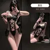 Lencería para pechos pequeños, uniforme de sirvienta de encaje, body sin entrepierna, seductor, deseo puro, pijama sexy, conjunto de pasión sin retirada