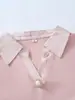 Camisa de Otoño Elegante para Mamá de Mediana Edad Top Moda Nueva 2025 Camiseta de Manga Larga con Cuello Campana para Mujeres de Mediana Edad y Mayores