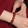 Pulsera del Zodiaco del Buda de Arena Dorada Púrpura Cinabrio Estilo Simple Ágata Zodiaco Pulsera de Cinabrio Bajo Contenido
