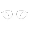 Gafas de Marco Cuadrado Plateado de Alto IQ Montura de Titanio Puro Rostro Plano Mujer Rostro Cuadrado Redondo 18073 Montura de Gafas de Montura de Titanio Ultraligera