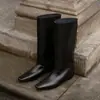 Hogar Zijin ~ ¡Cool para el juego callejero! Botas de Moda Retro Antiguas Pero Botas Altas Hasta la Rodilla Botas Rectas de Caballero