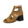 Sandálias de boca de peixe grossa comércio exterior mais sapatos de salto alto 32-48