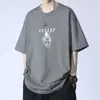 Camisa de manga corta para hombre 2024 verano holgada moderna casual de media manga moda camiseta camiseta básica top de manga tres cuartos