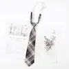 Jk Corbata Retro Marrón Estudiante Corbata Oscura Corbata a Cuadros Accesorios Corbata Rosa para Mujer Falda a Cuadros Jk Corbata Pequeña Caqui
