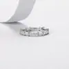 Anel de banda completa em prata de lei S925 misturada com moissanita, anel de prata totalmente em moissanita para mulheres, anel fechado, em estoque para vendas transfronteiriças