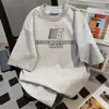 Camiseta de Manga Corta con Estampado de Letras de Marca de Tendencia para Hombres y Mujeres, Diseño de Verano Estilo Casual de Nicho Top Holgado