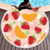 Comércio exterior nova manta redonda de microfibra com borlas manta de praia série frutas toalha de praia toalha de banho tapete de yoga