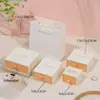 Caixas de joias de papel reciclado em estoque do fabricante com textura clara para anéis, colares e pulseiras