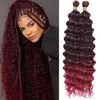 Extensión de Cabello Crochet Deep Wave Profundo Transfronteriza Peluca de Crochet de Fibra Química Peluca Unisex Estilo Europeo y Americano