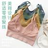 Hermoso traje de baño con espalda envuelta y escote en U grande, camisola con espalda hermosa, ropa interior exterior con fruncido interior, sujetador tipo tubo.
