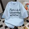 Camiseta de Manga Corta con Estampado de Letras de Marca Nueva y Moderna para el Verano 2026, Top Informal Holgado Estilo Perezoso para Pareja