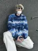 Suéter Nuevo de Invierno Retro Americano con Bloques de Color para Hombre, Marca de Moda Holgado Jersey Estilo Perezoso de Pareja Top de Punto