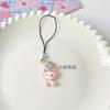 Colgante para teléfono móvil de Sanrio con forma de corazón de niña, colgante de caniche de jade Kulomi, llavero para bolso, colgante de pareja, accesorios de cuerda