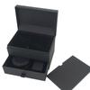 Caja Cajón de Doble Capa Caja de Regalo Fabricante de Empaques Creativo Personalizado de Alta Gama Flocado Negro Regalo Caja Deslizante con Tapa