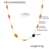 Collar de clavícula de piedra natural multicolor dopamina pulsera de ágata fresca versátil traje de joyería acero inoxidable retención de color