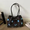 2026 Novo Estilo Bolinhas Color Blocking Fresca e Fashion Grande Capacidade Bolsa Tote com Decoração de Cinto, Elegante Bolsa de Ombro ou Axila para o Dia a Dia