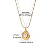 Cadena para clavícula estilo europeo y americano transfronteriza, acero de titanio chapado en oro de 18 quilates, diseño de lujo ligero, con piedra de ojo de tigre y perlas, versátil y simple, adecuada para mujeres