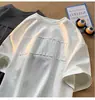 Camisa de Verano Retro Americana de Manga Corta para Hombre, Moderna Casual Holgada Juvenil Trendy Versátil Cuello Redondo Manga Media Top